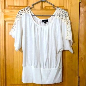 Ivory top with lace accent